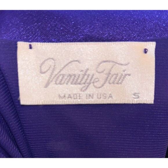 Vtg Vanity Fair‎ Nightgown Sz S Purple? Nylon Robe Button 3/4 Sleeve Embroidered - Picture 5 of 8